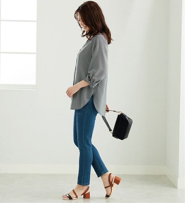 BELLUNA（ベルーナ）の「涼感柔らか袖リボンチュニック（チュニック）」｜詳細画像