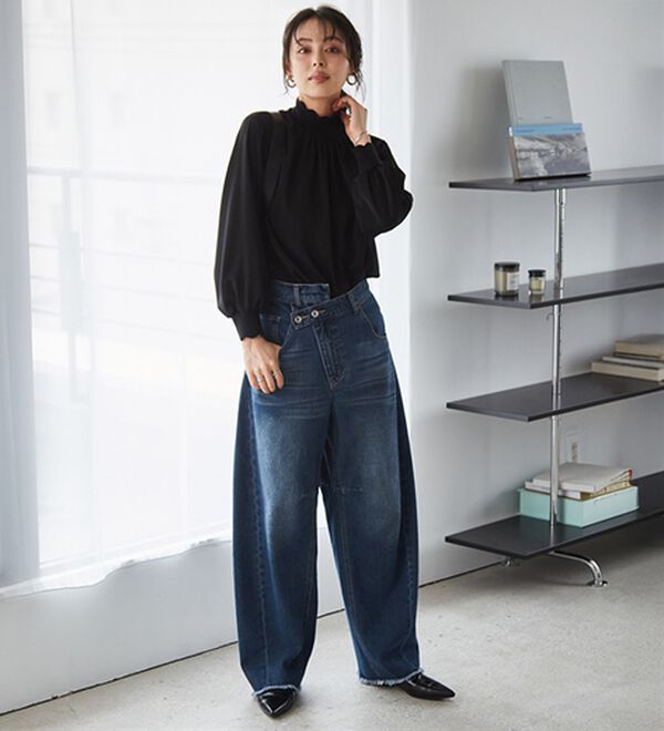 RANAN（ラナン）の「スカラップリブニット使いブラウス（ブラウス）」｜詳細画像