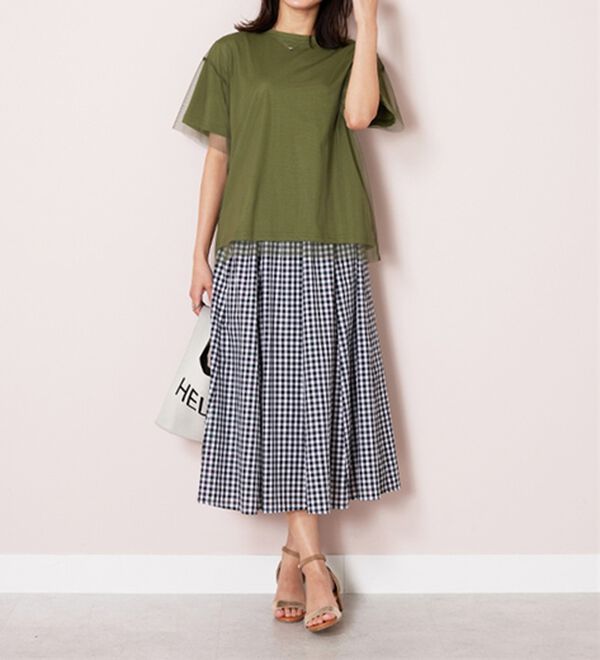 BELLUNA（ベルーナ）の「【Ｌａｇｒｉｌｕａ】総チュール重ねプルオーバー（カットソー）」｜詳細画像