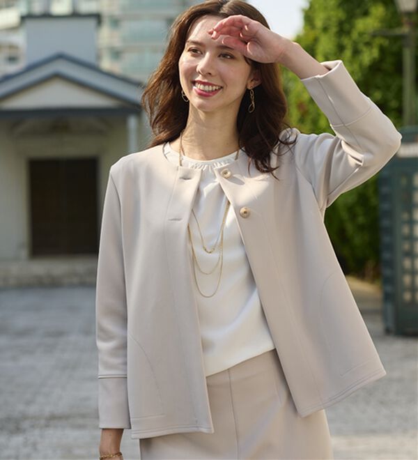 BELLUNA（ベルーナ）の「セレモニーシーンに！ストレッチ素材パンツスーツ（パンツスーツ）」｜詳細画像