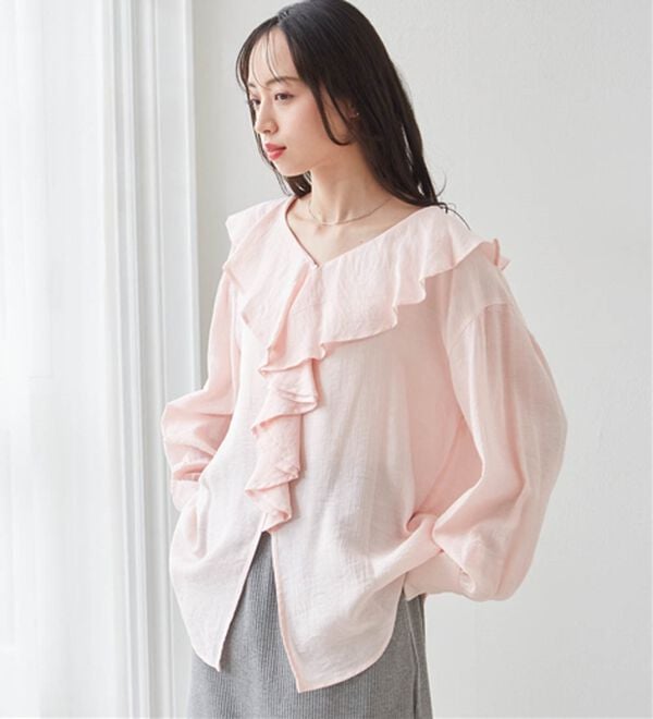 RANAN（ラナン）の「ラッフルフリルオーバーブラウス（ブラウス）」｜詳細画像
