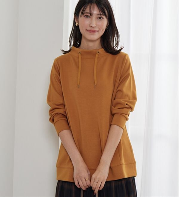 BELLUNA（ベルーナ）の「【新色追加】ワイドネックサイド切替プルオーバー（カットソー）」｜オレンジ