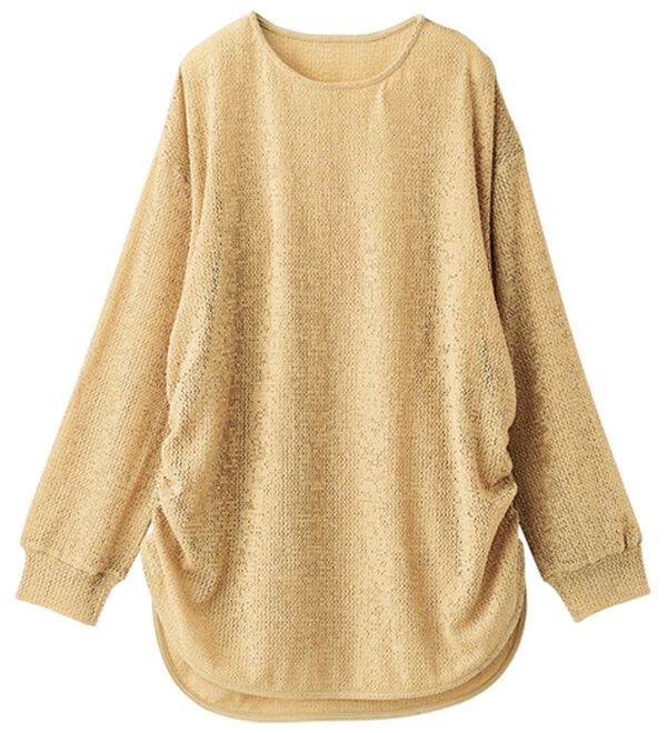 BELLUNA（ベルーナ）の「程よい透け感！メッシュ素材ドロスト使いチュニック（チュニック）」｜詳細画像