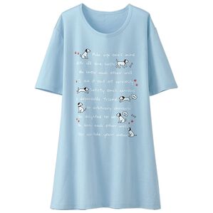 BELLUNA（ベルーナ）の「綿１００％プリントＴシャツ（Tシャツ）」｜サックス・犬