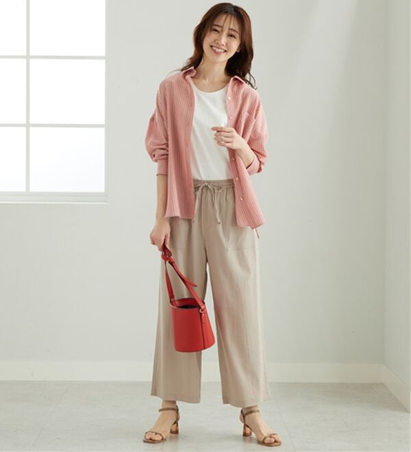 BELLUNA（ベルーナ）の「サラリ快適！ビンテージ調ベイカーワイドパンツ（ワイドパンツ・ガウチョ）」｜詳細画像
