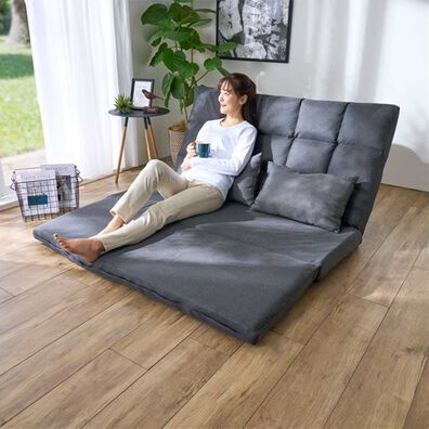 iellio（イエリオ）の「３ＷＡＹゆったりハイバックソファベッド＜リクライニングソファ・ローソファ・クッション付・新生活・来客・引っ越し・２人掛け＞（ソファ）」