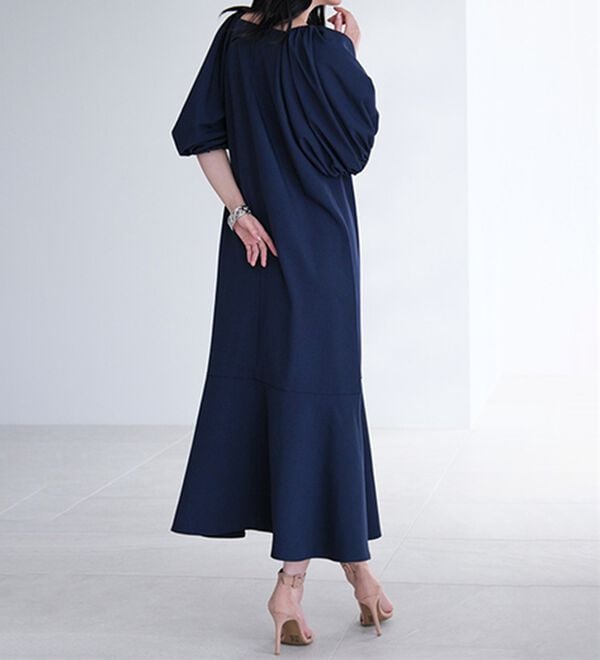 RANAN（ラナン）の「ひんやり！スクエアネックボリューム袖ワンピース（その他ワンピース）」｜詳細画像