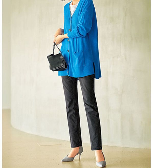 BELLUNA（ベルーナ）の「【暖かデニム】ふんわり裏起毛ストレッチスリムジーンズ（フルレングスパンツ）」｜詳細画像