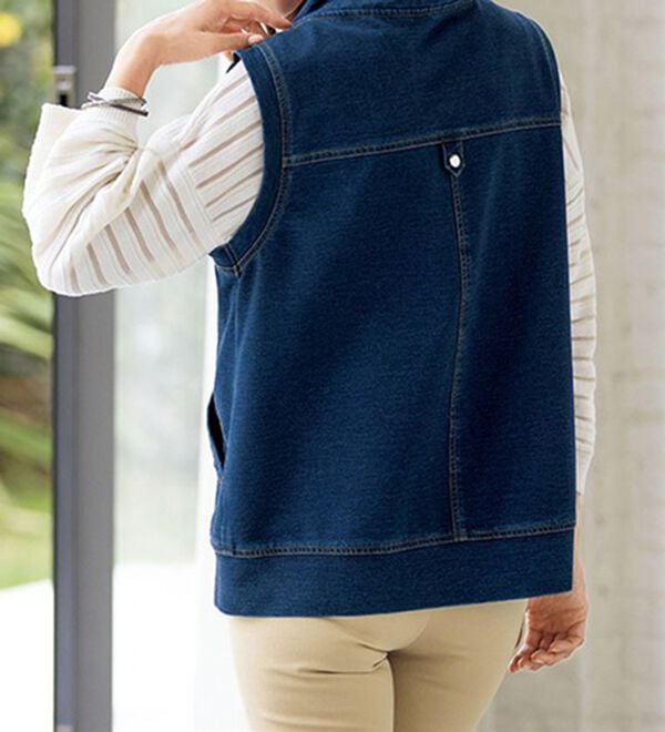 ルフラン（ルフラン）の「デニム切替ベスト（ベスト）」｜詳細画像