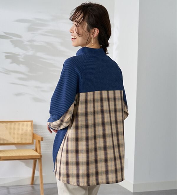 BELLUNA（ベルーナ）の「異素材重ね着風チュニック（チュニック）」｜詳細画像