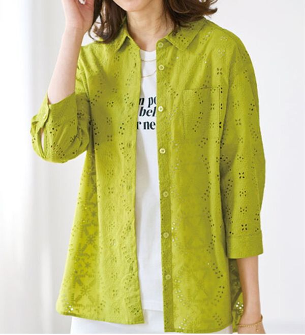 BELLUNA（ベルーナ）の「エンブロイダリーレースシャツチュニック（チュニック）」｜詳細画像