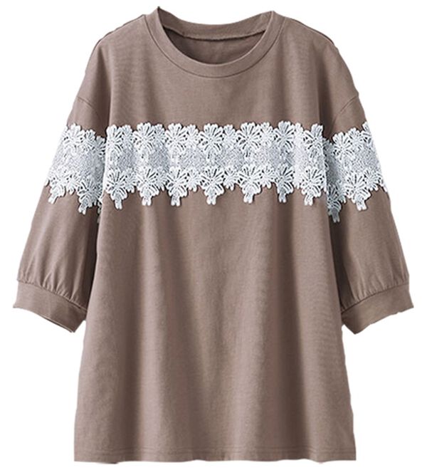 BELLUNA（ベルーナ）の「ケミカルレース使い華やかプルオーバー（カットソー）」｜詳細画像