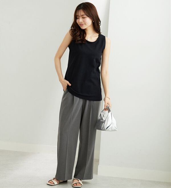 BELLUNA（ベルーナ）の「ヒンヤリ！綿１００％サマ見えタンクトップ（タンクトップ・キャミソール）」｜詳細画像