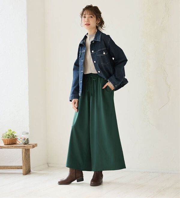 A HAPPY MARILYN（アハッピーマリリン）の「【Ｌ～８Ｌ】選べる身長別＆デザイン　ゆるっと楽ちん　ミニ裏毛　フレアスカート＆ワイドパンツ（ワイドパンツ・ガウチョ）」｜詳細画像