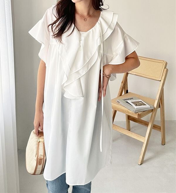 GeeRA（ジーラ）の「ビッグフリルカラーワンピース（その他ワンピース）」｜詳細画像