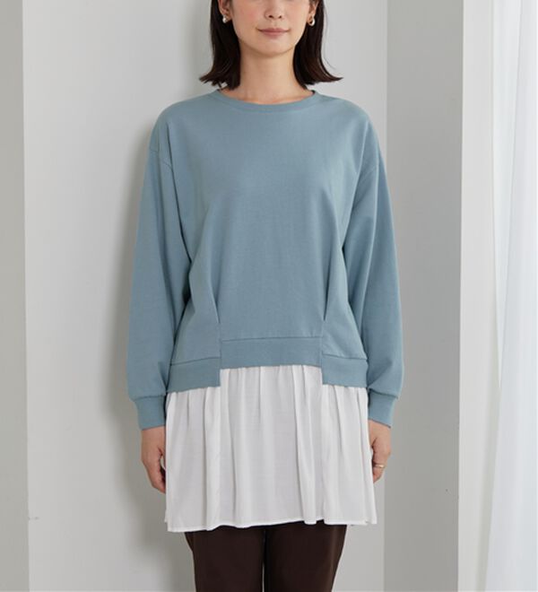 BELLUNA（ベルーナ）の「裏毛素材レイヤード風チュニック（チュニック）」｜詳細画像