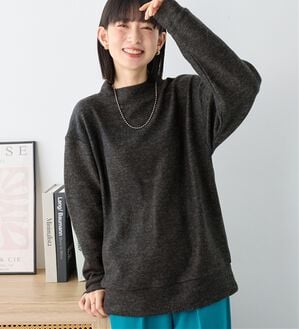 Viola e Viola（ヴィオラ エ ヴィオラ）の「【毎日着たい！】柔らかニットソーシンプルトップス（カットソー）」｜チャコール　プチハイネック