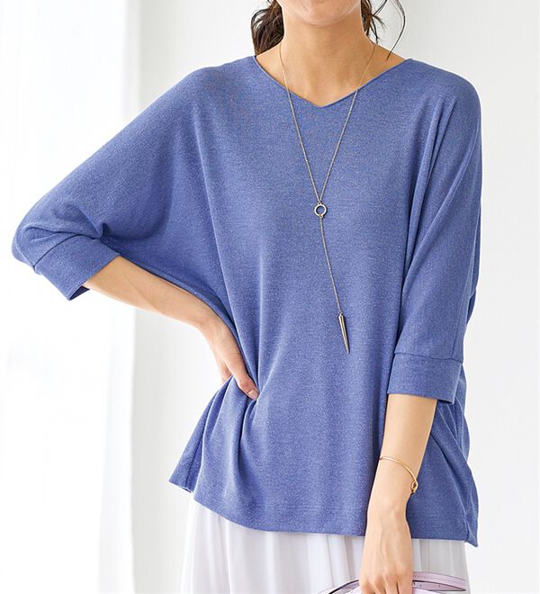 BELLUNA（ベルーナ）の「ラメ調ドルマンプルオーバー（カットソー）」｜詳細画像