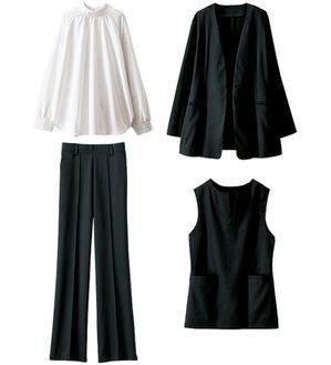 BELLUNA（ベルーナ）の「【４点セット】＜５つのラクが嬉しい！＞洗える！ストレッチ素材４点セットスーツ（その他スーツ）」｜黒