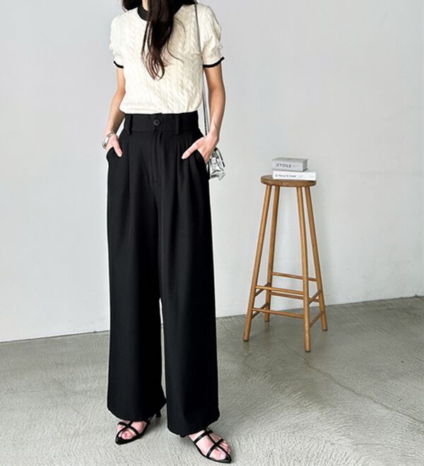 【DSC】 ハイウエスト ワイドパンツ DSC】 ハイウエスト ワイドパンツ 着心地抜群！ハイウエスト