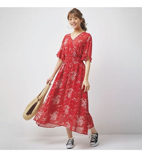GeeRA（ジーラ）の「『ドラマ着用商品』 フレアースリーブカシュクールワンピース（その他ワンピース）」｜詳細画像