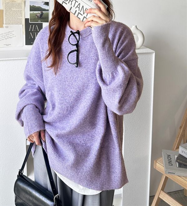 GeeRA（ジーラ）の「ゆるっと柔らか！袖ボリュームメランジニット（ニット・セーター）」｜詳細画像