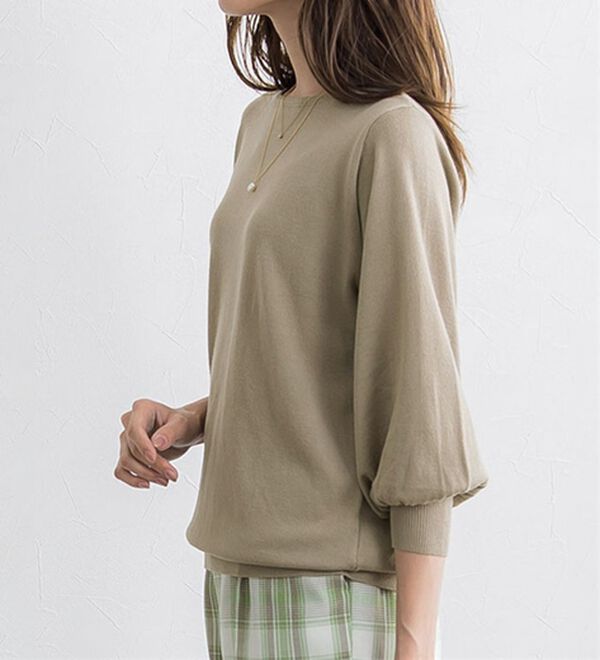 Pierrot（ピエロ）の「【選べるネック】シルクタッチバルーンニット（ニット・セーター）」｜詳細画像