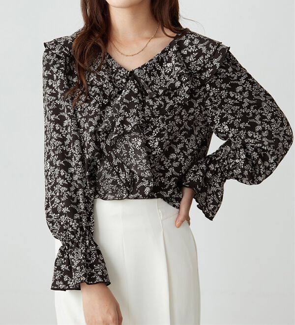 alotta（アロッタ）の「フリル衿小花柄ブラウス（ブラウス）」｜詳細画像