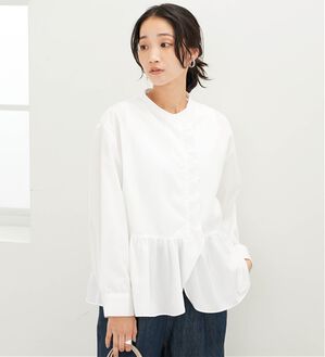 BELLUNA（ベルーナ）の「甘すぎない！フリル切替デザインブラウス（ブラウス）」｜オフ白