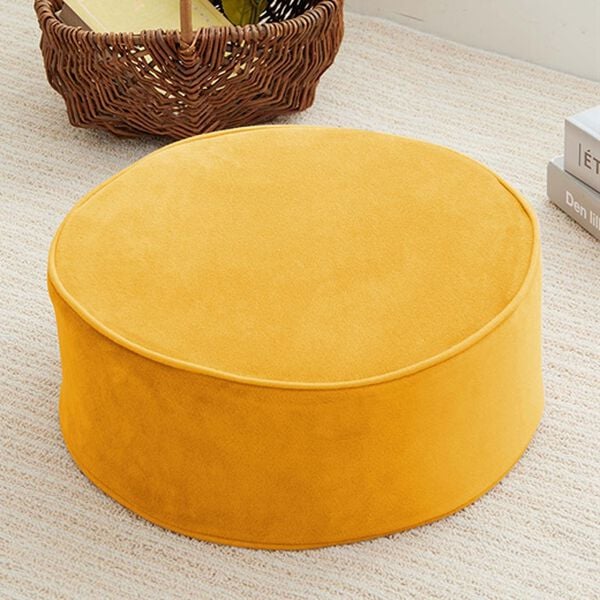 iellio（イエリオ）の「便利な極厚フロアクッション＜マルチクッション・座布団クッション・シートクッション・床座り用クッション・スツール・北欧風＞（クッション・クッションカバー）」｜イエロー