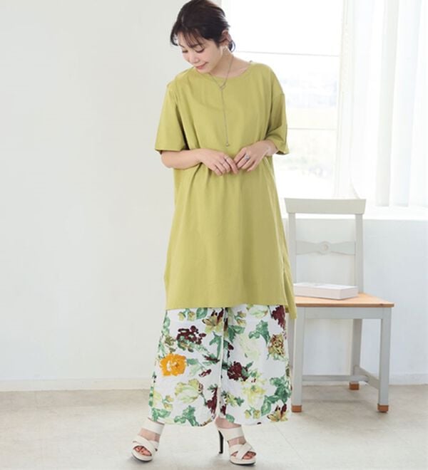 A HAPPY MARILYN（アハッピーマリリン）の「【Ｌ～１０Ｌ】選べる２丈！綿１００％ストンと楽ちん！着心地さらりゆるＴワンピース＆チュニック（チュニック）」｜詳細画像