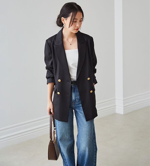 RANAN（ラナン）の「洗える！ゴールド調ボタンWテーラードジャケット（テーラードジャケット）」｜詳細画像