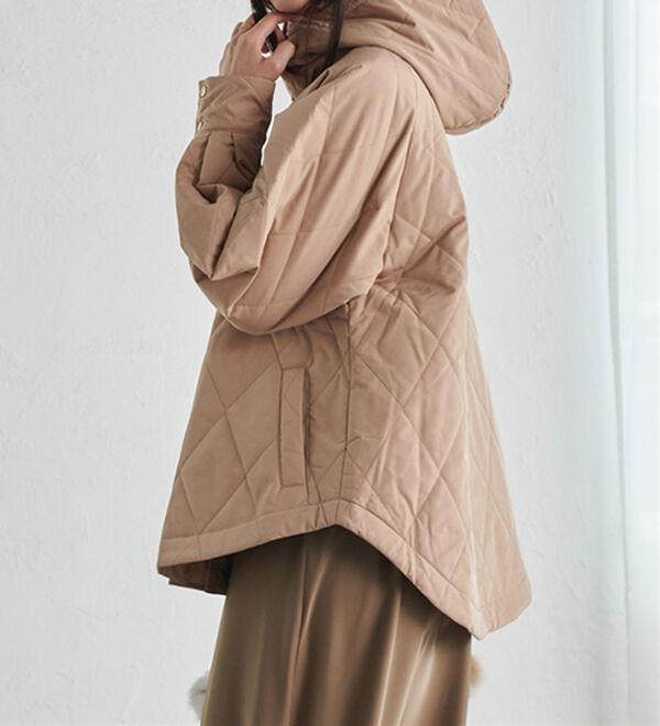 RANAN（ラナン）の「２ｗａｙボリューム袖ライトダウンキルティングアウター（ハーフコート）」｜詳細画像