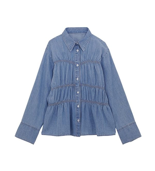 RANAN（ラナン）の「ライトデニムシャーリングデザインシャツブルー（シャツ）」｜詳細画像