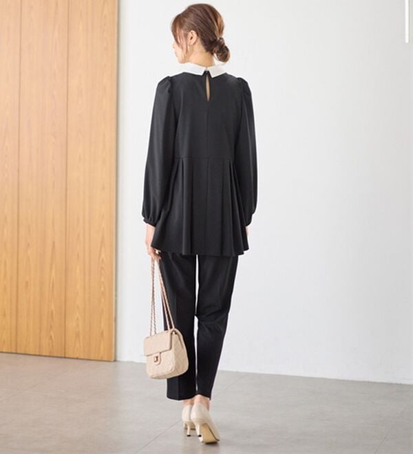 GeeRA（ジーラ）の「【２点セット】２ＷＡＹプリーツ切替ブラウスセットアップ（ブラウススーツ）」｜詳細画像