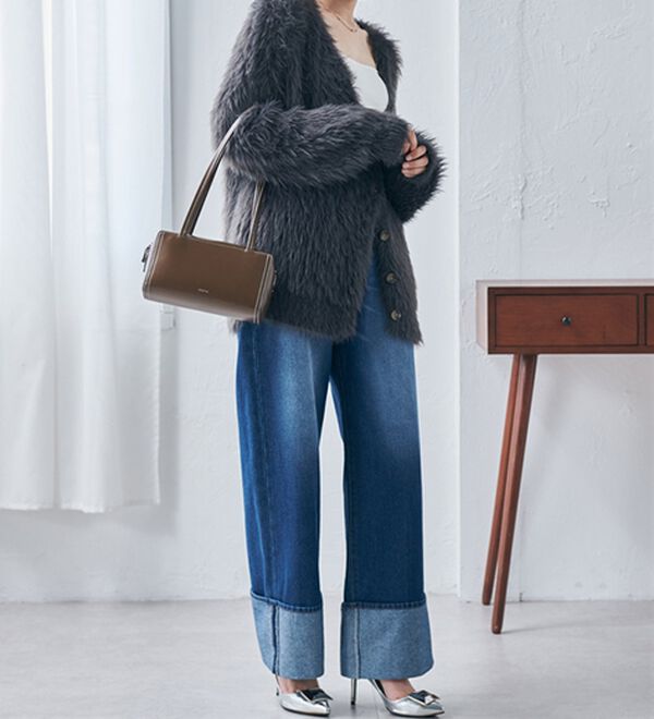 RANAN（ラナン）の「ロングフェザーシャギーオーバーカーデ（ニットカーディガン）」｜詳細画像