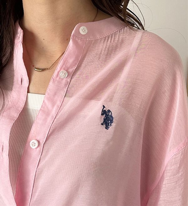 GeeRA（ジーラ）の「【Ｕ．Ｓ．　ＰＯＬＯ　ＡＳＳＮ．】バンドカラーシアーシャツ（シャツ）」｜詳細画像