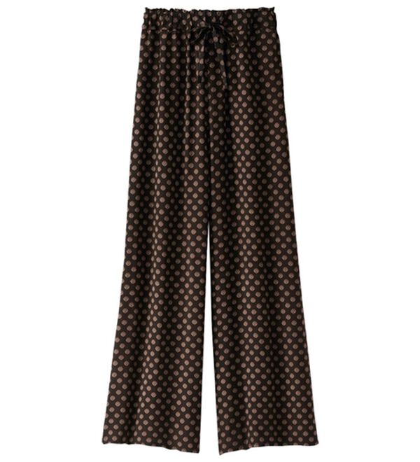 BELLUNA（ベルーナ）の「ヒンヤリ！レーヨン素材プリントワイドパンツ（ワイドパンツ・ガウチョ）」｜詳細画像