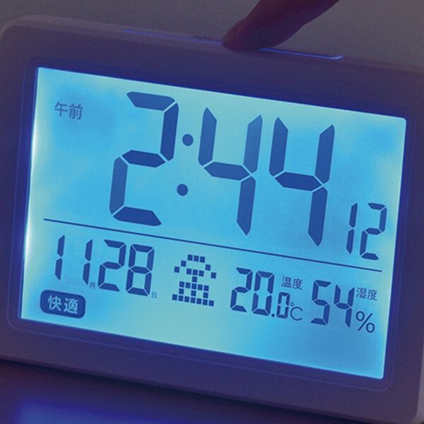 「電波アラーム時計カレンダー温湿度計付（時計）」｜詳細画像