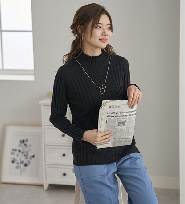 BELLUNA（ベルーナ）の「ウール入りウォッシャブルセーター（ニット・セーター）」｜詳細画像