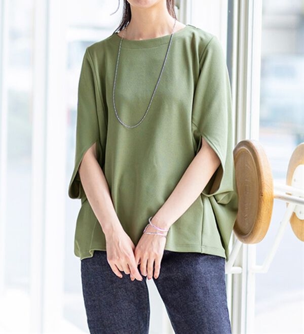BELLUNA（ベルーナ）の「美しく隠す！技ありカットジョーゼットトップス（カットソー）」｜詳細画像