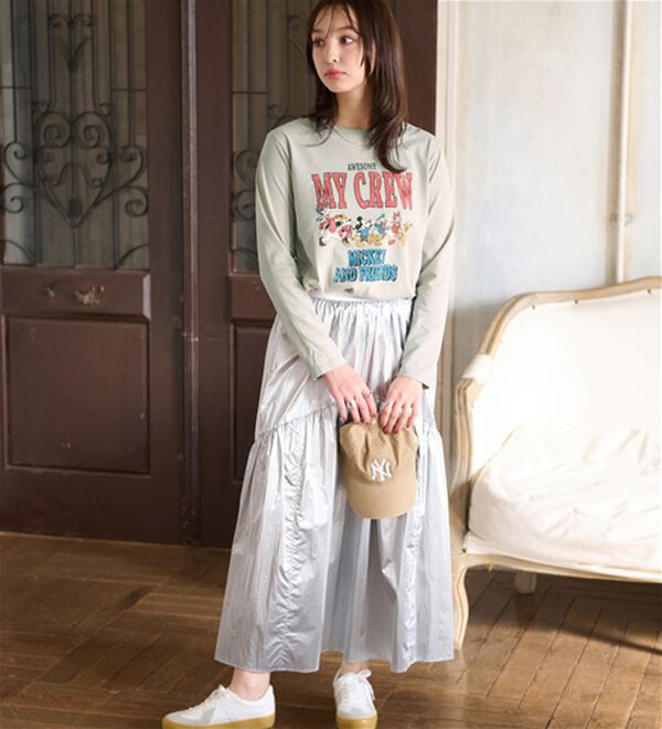 BELLUNA（ベルーナ）の「＜Ｄｉｓｎｅｙ＞【ミッキー＆フレンズ】プリント長袖Ｔシャツ（Tシャツ）」｜詳細画像
