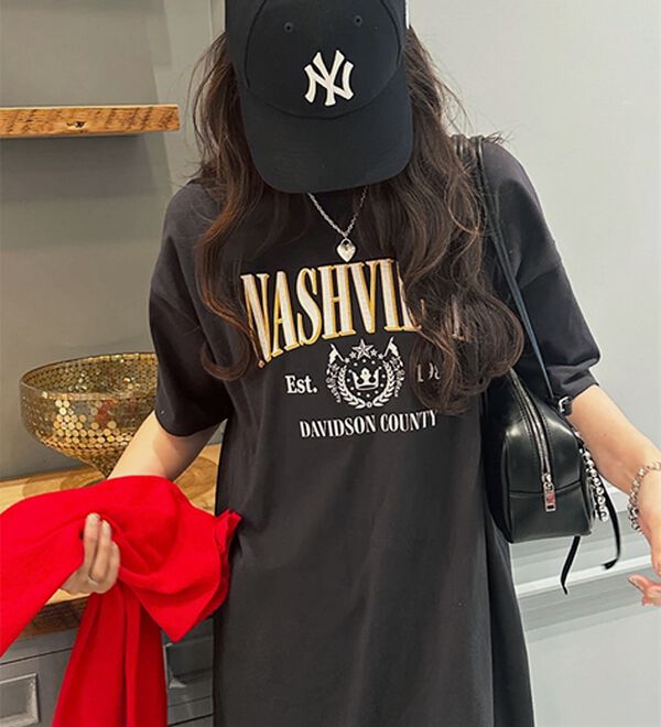 GeeRA（ジーラ）の「アソートロゴプリントＴシャツワンピース（その他ワンピース）」｜詳細画像