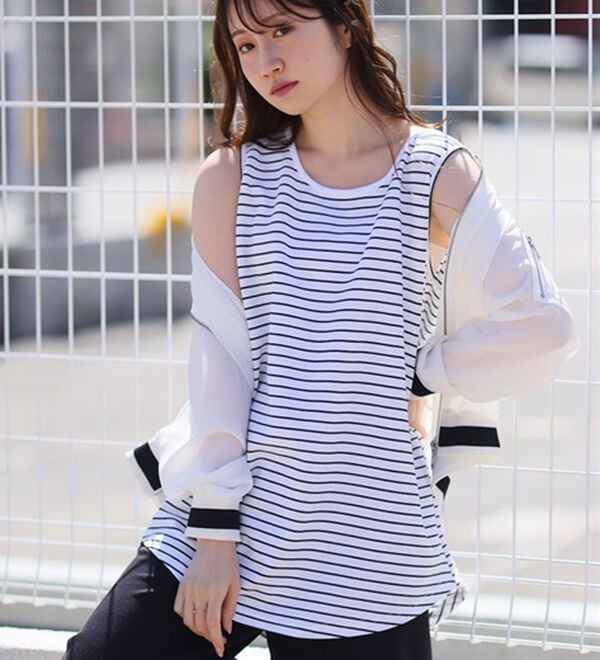 A HAPPY MARILYN（アハッピーマリリン）の「【Ｍ～８Ｌ／選べる裾】【接触冷感・吸水速乾】さらさらタンクトップ（タンクトップ・キャミソール）」｜詳細画像