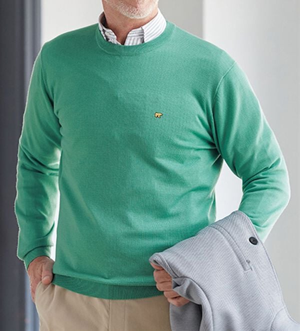 「＜ゴールデンベア＞メリノウールクルーネックセーター（メンズニット・セーター）」｜詳細画像