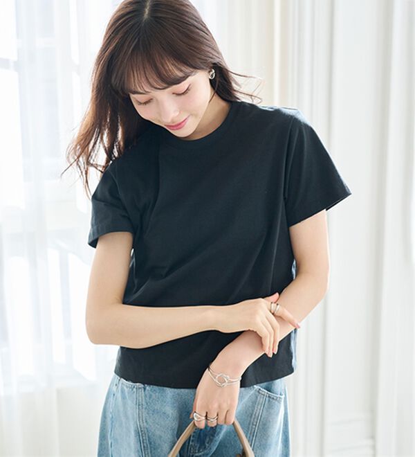 RANAN（ラナン）の「【5つの機能付】ひんやり着回し抜群ベーシックＴシャツ＜選べる着丈＞（Tシャツ）」｜詳細画像