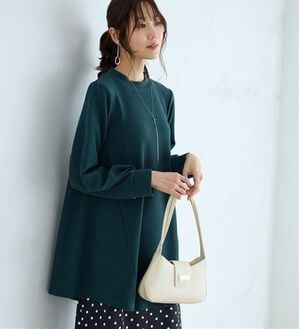 BELLUNA（ベルーナ）の「ふんわり裏起毛ポコポコエンボス－３ｋｇ見えチュニック（チュニック）」｜ターコイズ