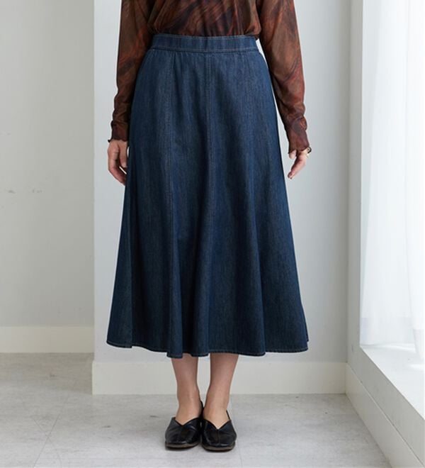 BELLUNA（ベルーナ）の「やわらかデニム素材フレアースカート（ロングスカート）」｜詳細画像