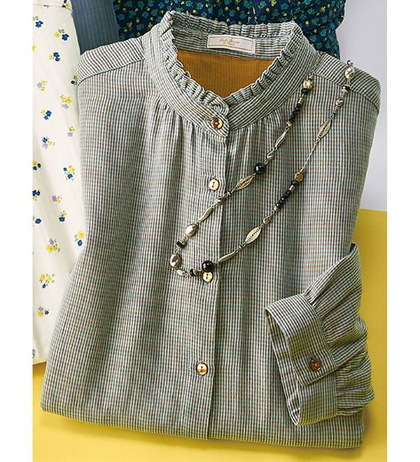 ルフラン（ルフラン）の「選べる！夏色ダブルガーゼブラウス（ブラウス）」｜ギンガムチェック