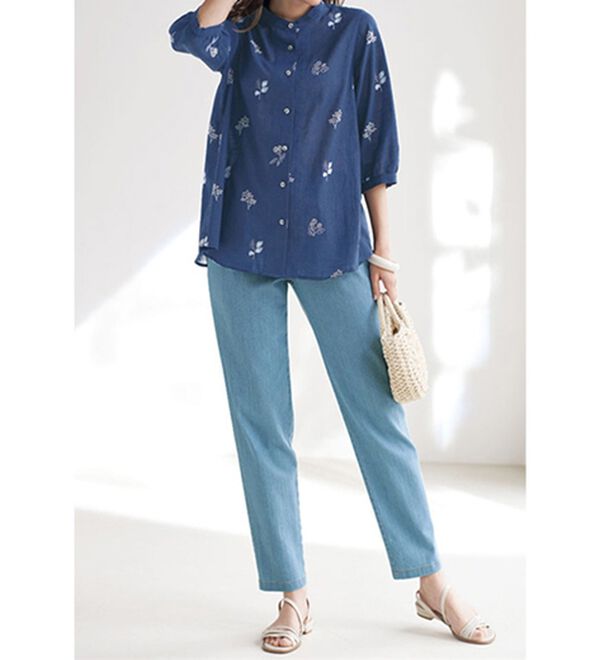 BELLUNA（ベルーナ）の「さらさら翡翠デニムパンツ（フルレングスパンツ）」｜詳細画像